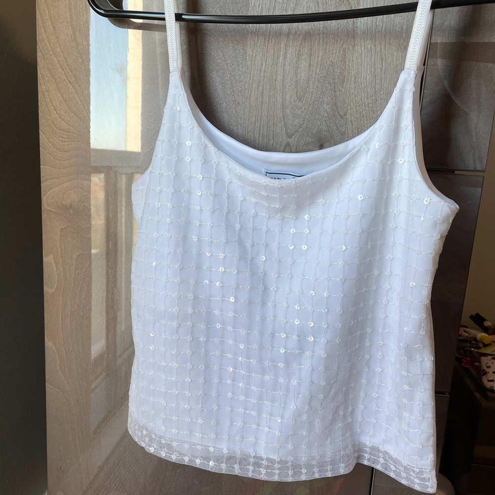 Cute Sequence White Top